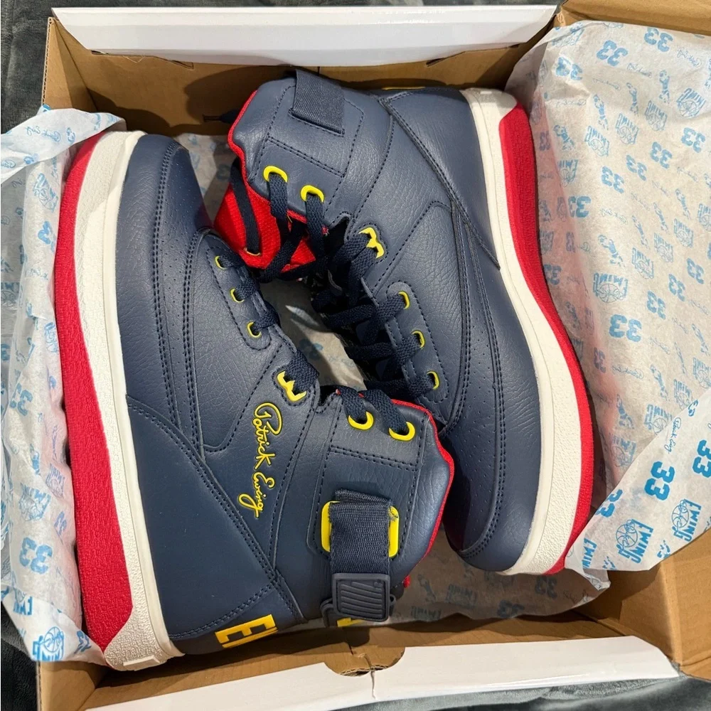 Patrick Ewing Navy and Red High-Top Sneakers Size 9M - Picture 5 of 5